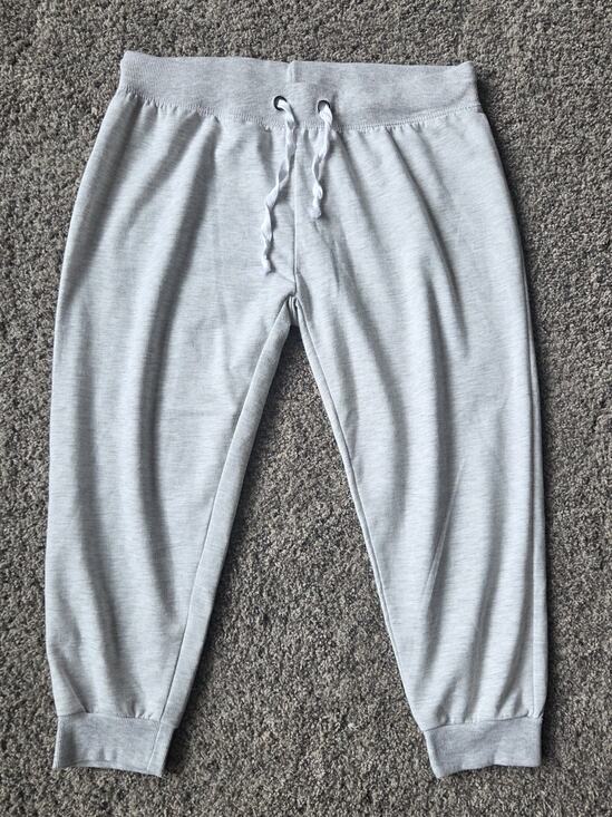 Coco Limon Pants - Coco Limon Women's Light Gray Cropped Capri Jogger Sweatpants Size Large